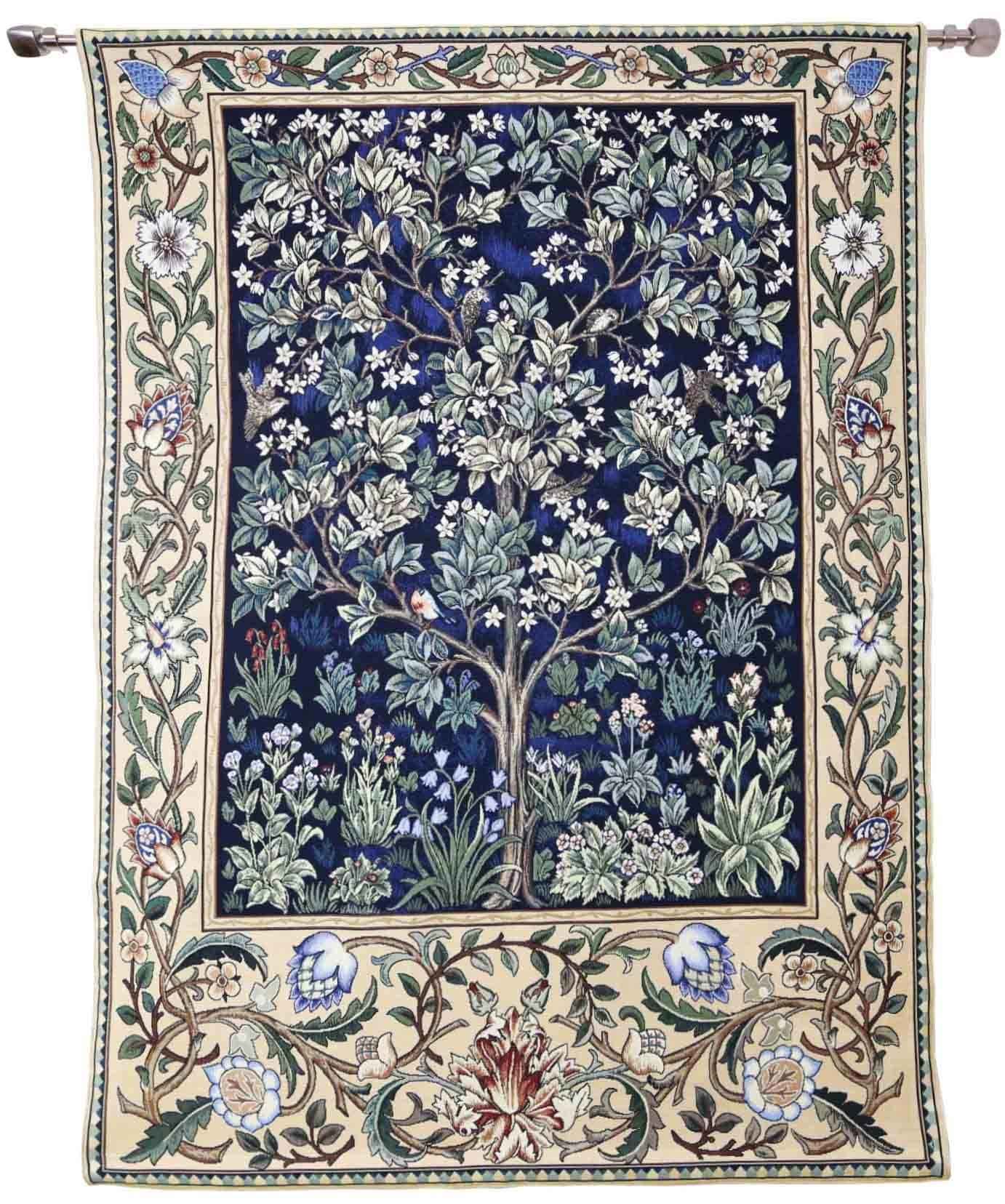 William Morris Tree of Life Blue - Wall Hanging in 3 sizes